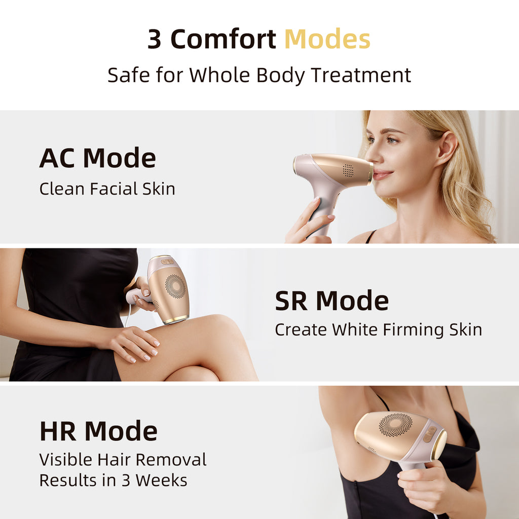 Premium T6 Unlimited Skin Sensor ICE Cold IPL Hair Removal with 3 replacement heads